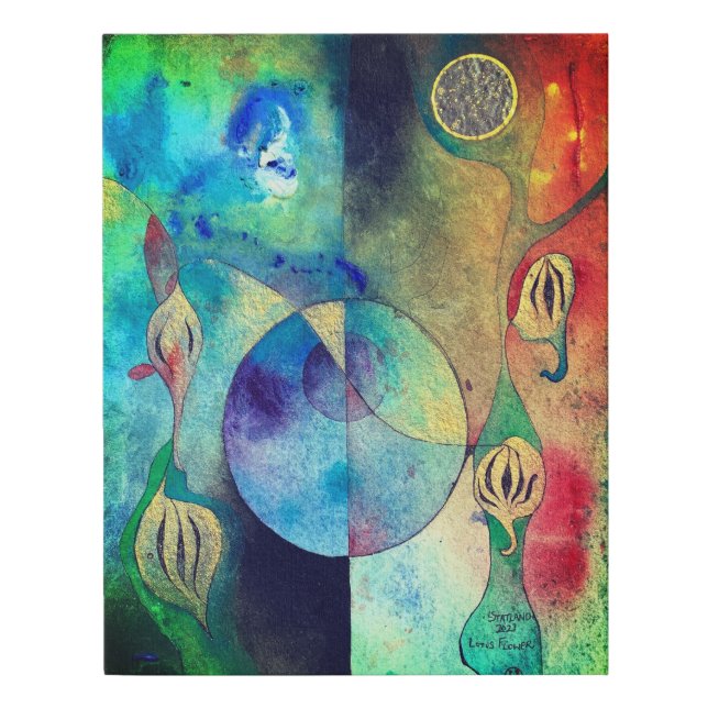 Lotus Flower Painting Wrapped Canvas Print (Front)