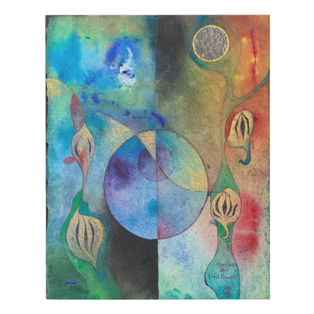 Lotus Flower Painting Wrapped Canvas Print (Front)