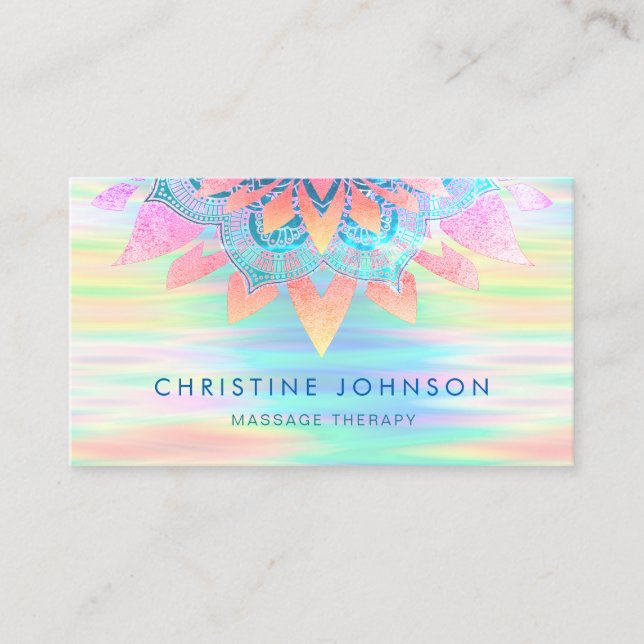 lotus flower pastel colors design business card (Front)