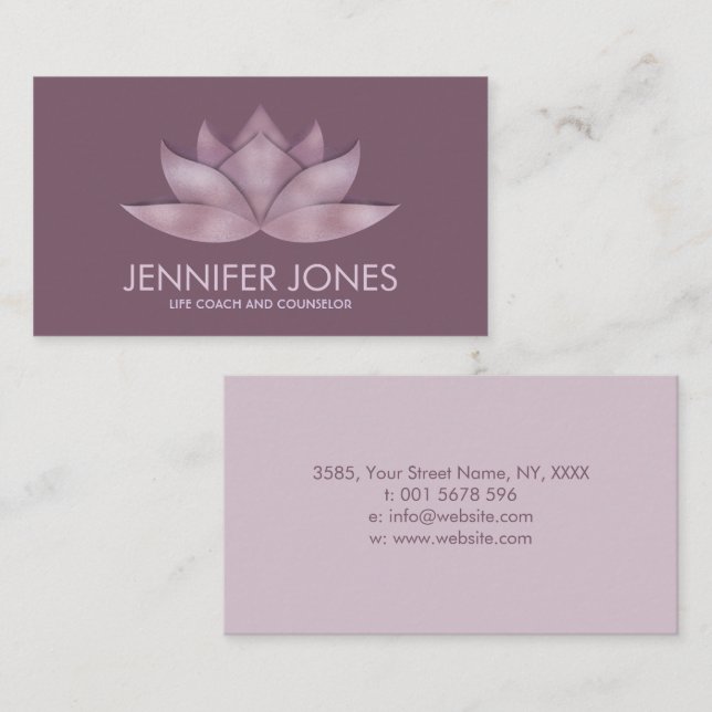 Lotus Flower - pastel rose lavender Business Card (Front/Back)