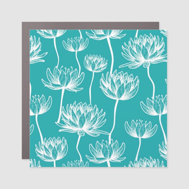 Lotus Flower pattern Car Magnet (Front)