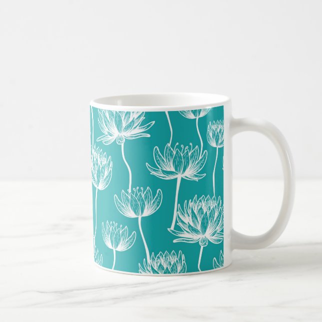 Lotus Flower pattern Coffee Mug (Right)