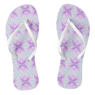 Lotus Flower Pattern Flip Flops