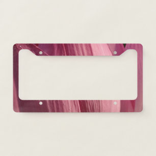 Lotus Flower Petals Pink Floral License Plate Frame