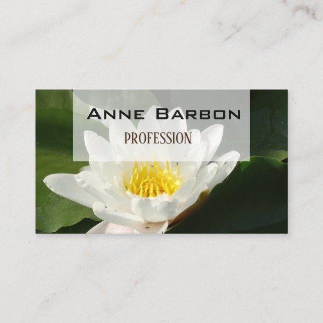 Lotus Flower Photo  Business Card (Front)