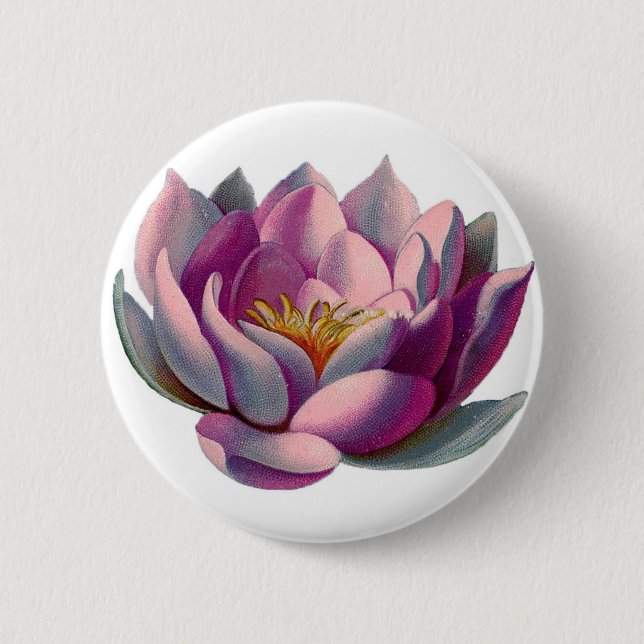 Lotus Flower Pinback Button (Front)
