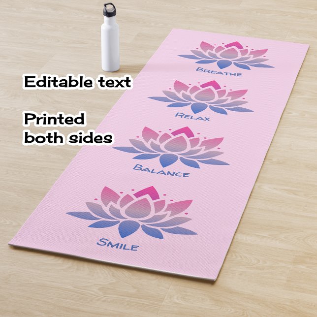 Lotus flower pink double sided yoga mat (Creator Uploaded)