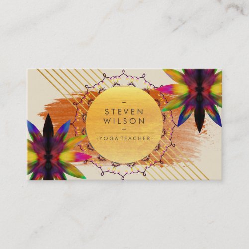 Lotus Flower Rainbow Decorative Yoga Holistic Business Card