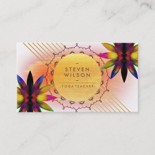 Lotus Flower Rainbow Decorative Yoga Holistic Business Card