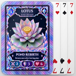 Lotus Flower, Rainbow Foil Art Poker Cards