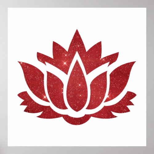 lotus flower red poster