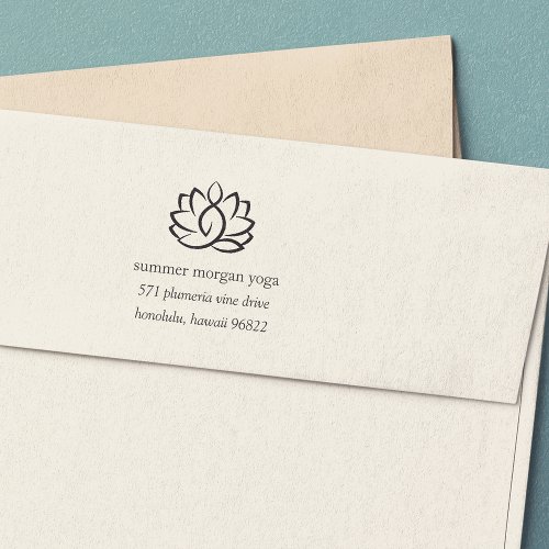 Lotus Flower Return Address Self_inking Stamp