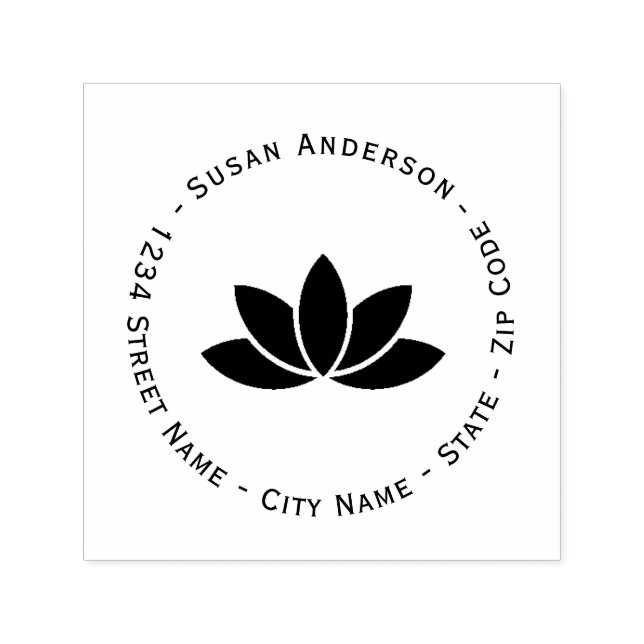 Lotus Flower Return Address Self-inking Stamp (Design)