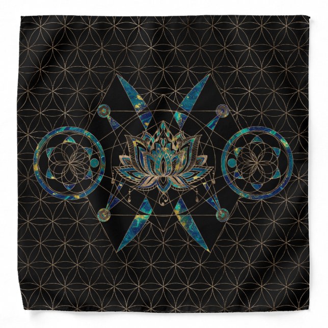 Lotus flower - Sacred Geometry Bandana (Front)