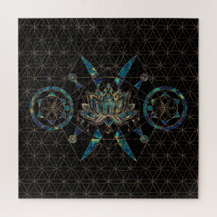 Lotus flower - Sacred Geometry Jigsaw Puzzle