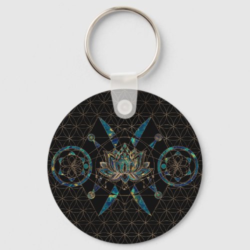 Lotus flower _ Sacred Geometry Keychain