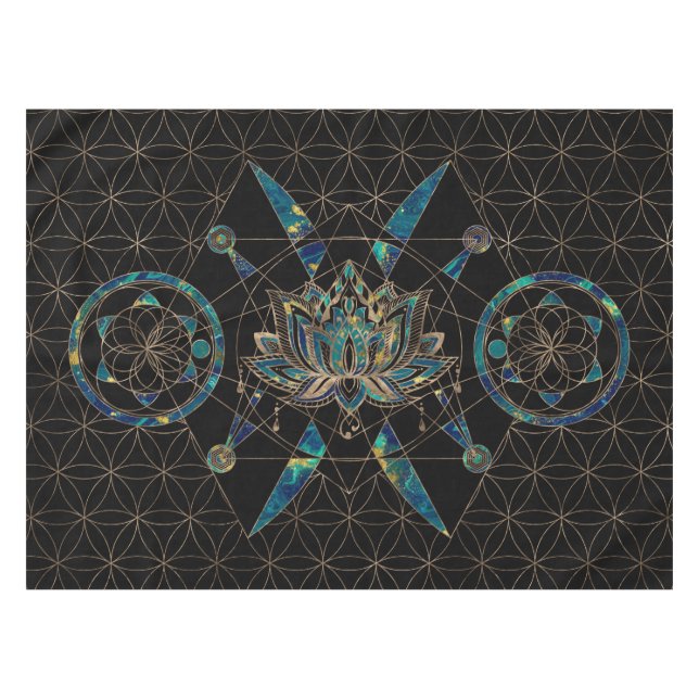 Lotus flower - Sacred Geometry Tablecloth (Front (Horizontal))