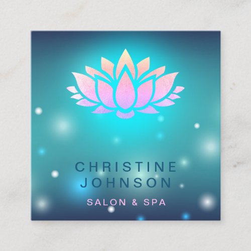 lotus flower salon and spa square business card