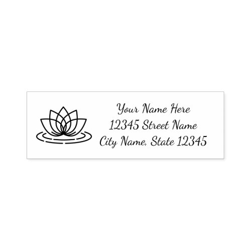 Lotus flower self inking return address stamps