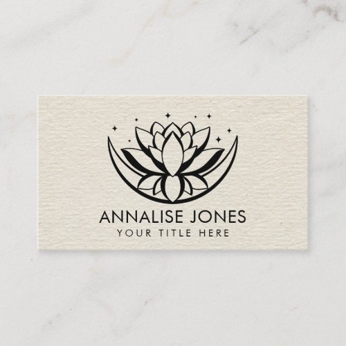 Lotus flower shape and moon on Canvas Business Card