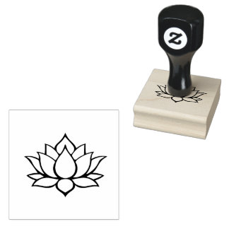 LOTUS FLOWER Sign Punch Cards loyalty card Rubber Stamp