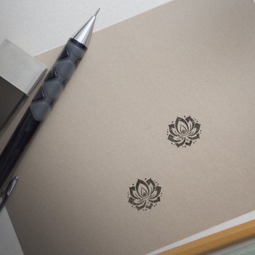 LOTUS FLOWER Sign Rubber Stamp