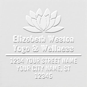 Lotus Flower Silhouette Name Address LS.05 Embosser