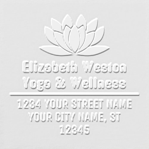 Lotus Flower Silhouette Name Address LS05 Embosser