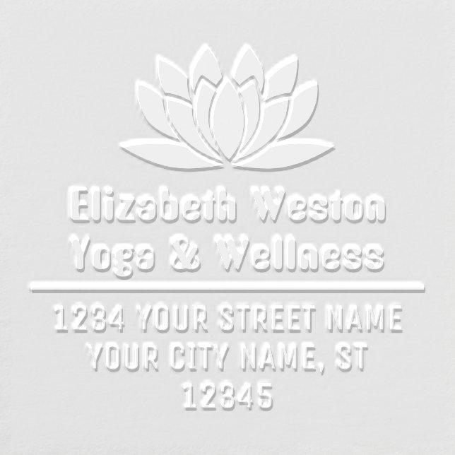 Lotus Flower Silhouette Name Address LS.05 Embosser (Design)