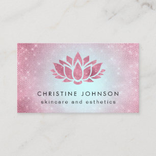 lotus flower skincare and esthetics business card