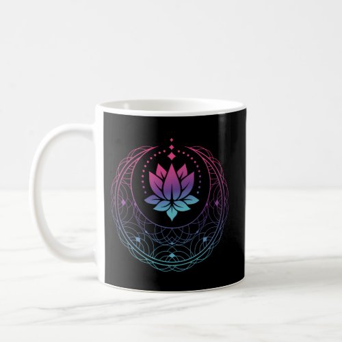Lotus Flower Stargazer Bohemian Aesthetic Crescent Coffee Mug