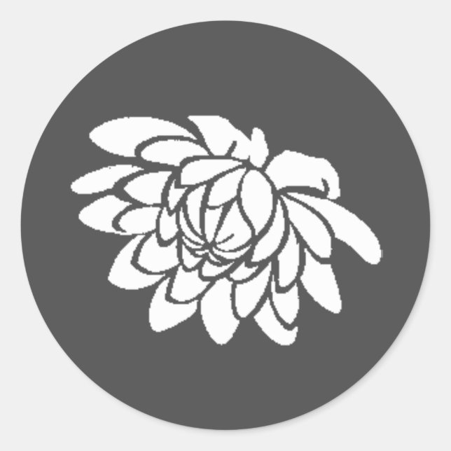 Lotus Flower Sticker (gray) (Front)