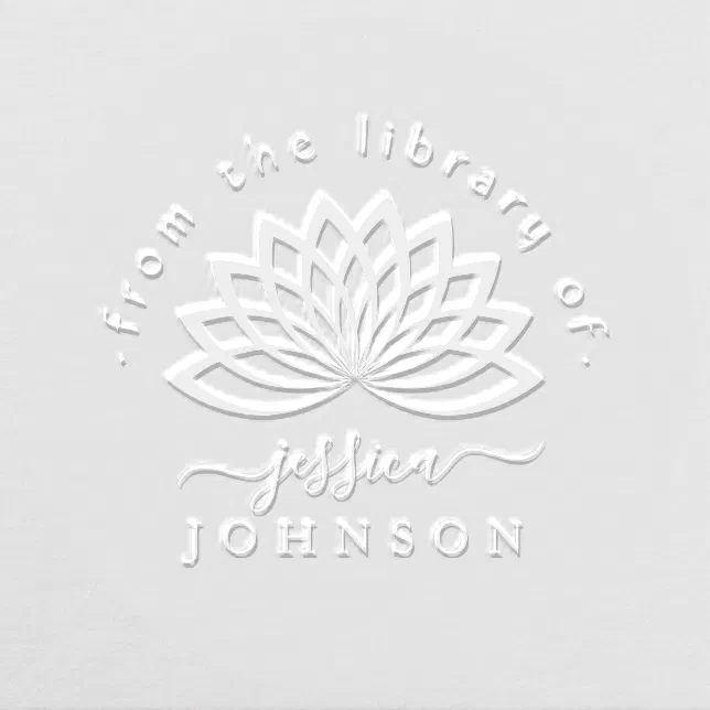 Lotus Flower Stylish From The Library Of Book Embosser | Zazzle