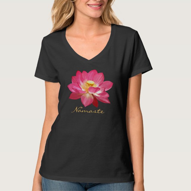Lotus Flower T-Shirt Namaste 3 (Front)