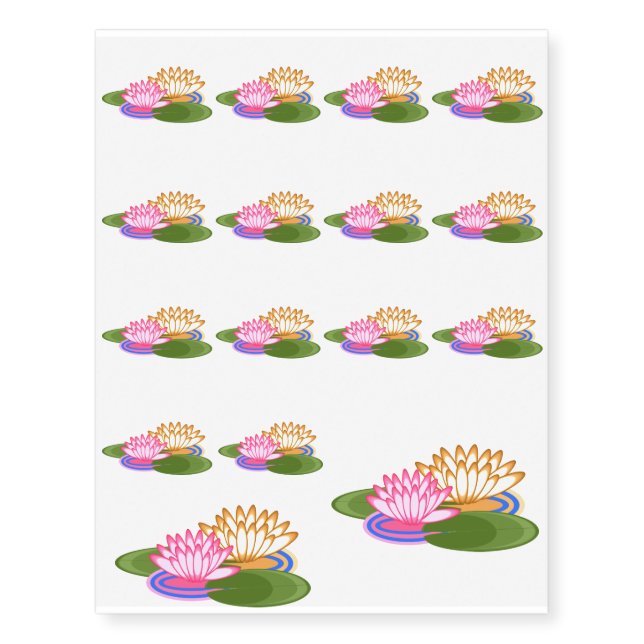 Lotus flower temporary tattoos (Front)