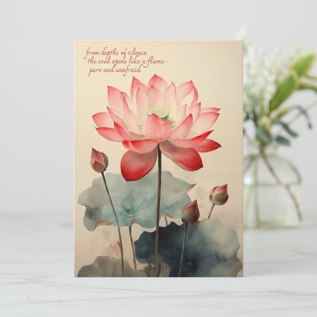 Lotus Flower Thank You Card (Standing Front)