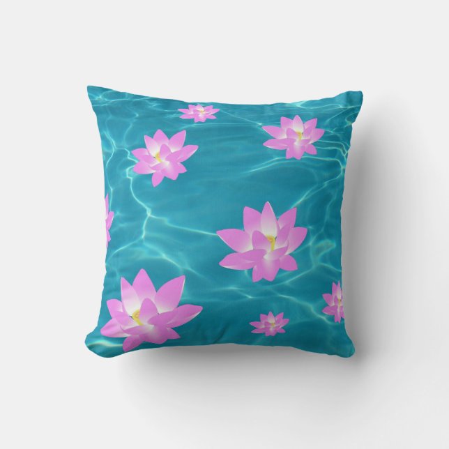 Lotus Flower Throw Pillow (Front)