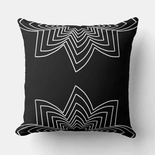 Lotus Flower Tribal Lumbar Pillow (Front)