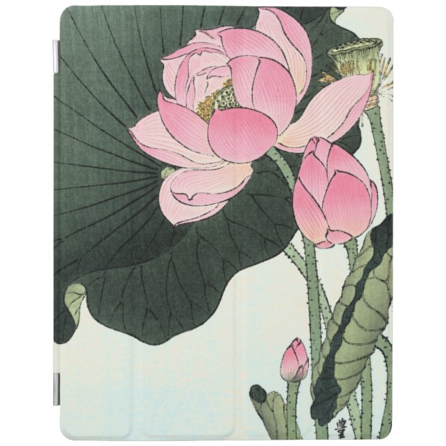 Lotus Flower  Vintage Japanese Fine Art iPad Cover (Front)