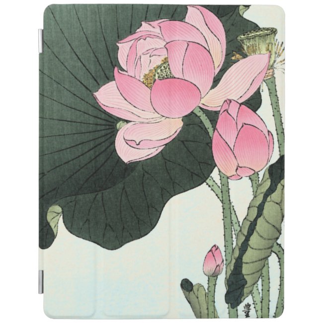 Lotus Flower Vintage Japanese Fine Art iPad Cover