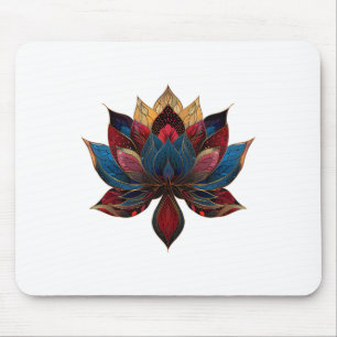 Lotus Flower Vintage Japanese Zen Buddhism Yoga _4 Mouse Pad