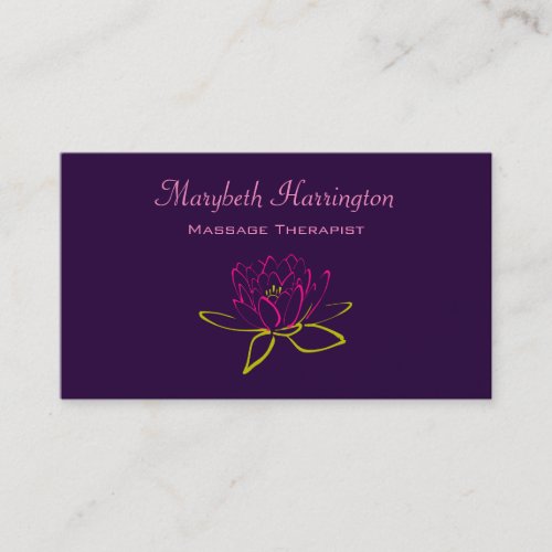 Lotus Flower  Water Lily Illustration Business Card