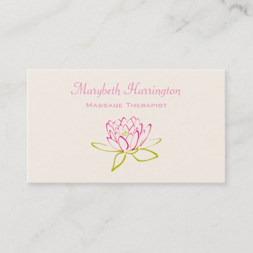 Lotus Flower  Water Lily Illustration Business Card
