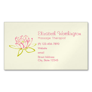 Lotus Flower / Water Lily Illustration Business Card Magnet