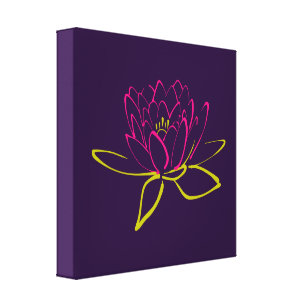 Lotus Flower / Water Lily Illustration Canvas Print