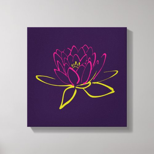 Lotus Flower  Water Lily Illustration Canvas Print