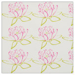Lotus Flower / Water Lily Illustration Fabric
