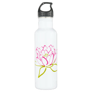 Lotus Flower / Water Lily Illustration Stainless Steel Water Bottle