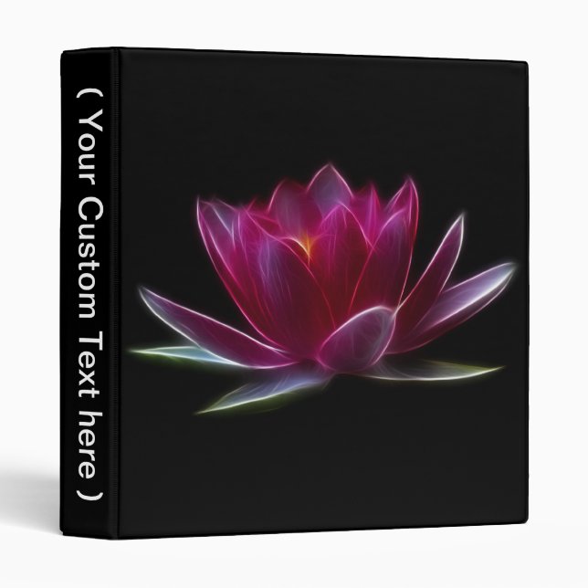 Lotus Flower Water Plant 3 Ring Binder (Front/Spine)