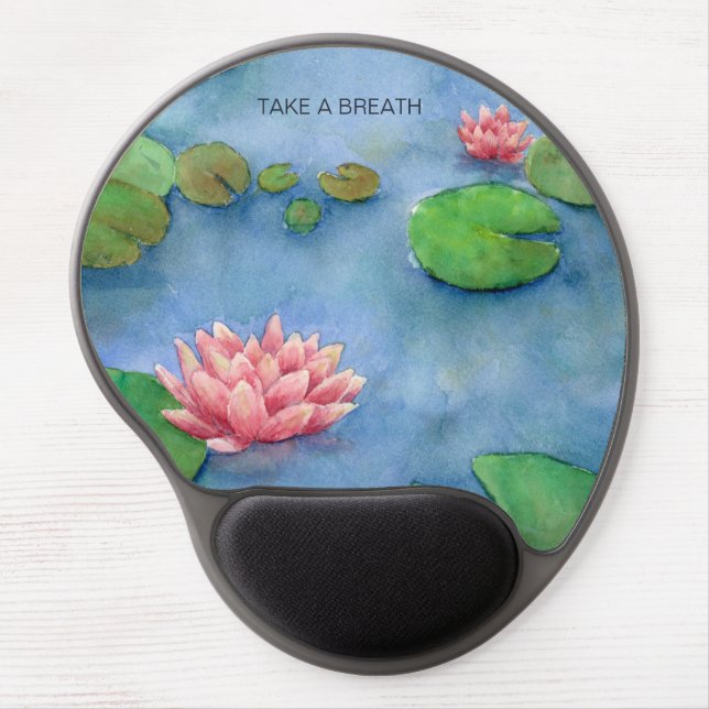 Lotus Flower watercolor  Gel Mouse Pad (Front)